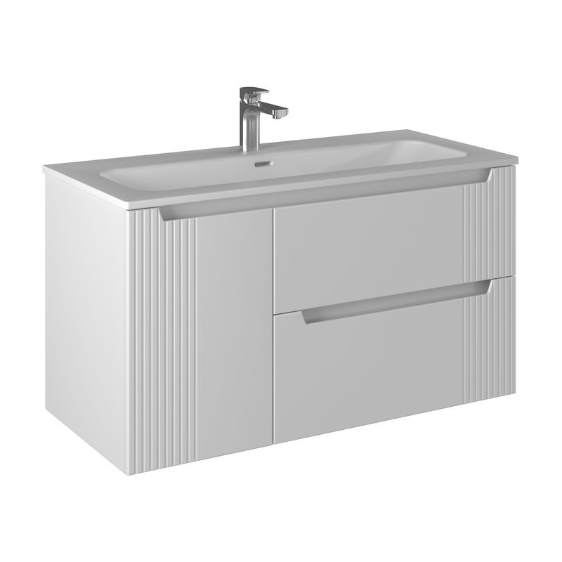 Тумба с раковиной BRIZ Страйп 100 + Флай / 368 03-20100-23 00 БЕЛ+ФЛ-100