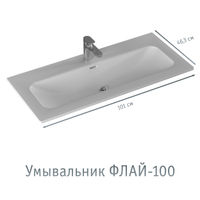Тумба с раковиной BRIZ Страйп 100 + Флай / 368 03-20100-23 00 БЕЛ+ФЛ-100 — 4