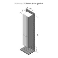 Шкаф-пенал для ванной BRIZ Страйп 35 правый / 368 04-06к35-00 02 БЕЛ — 5