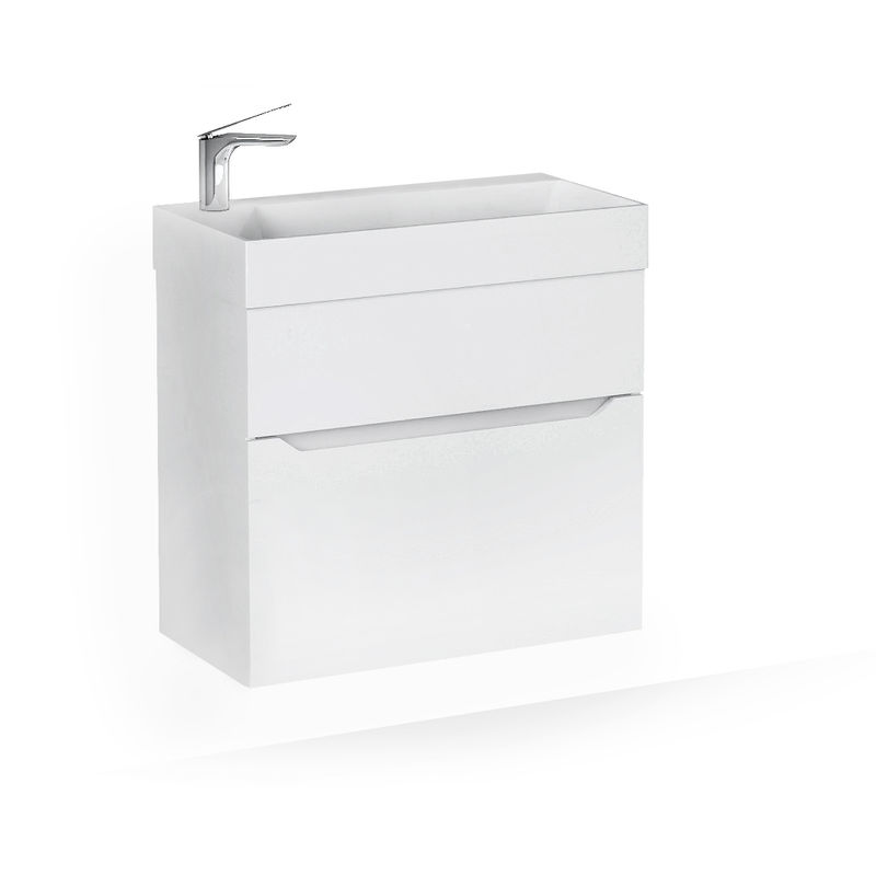 Тумба под раковину Raval Brik 65 подвесная Brk.01.65/P/W/RL белая
