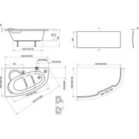 Акриловая ванна Ravak Asymmetric C491000000 170×110 R белая — 3