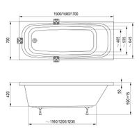 Акриловая ванна Ravak Septima C631S00000 160х70 белая — 5