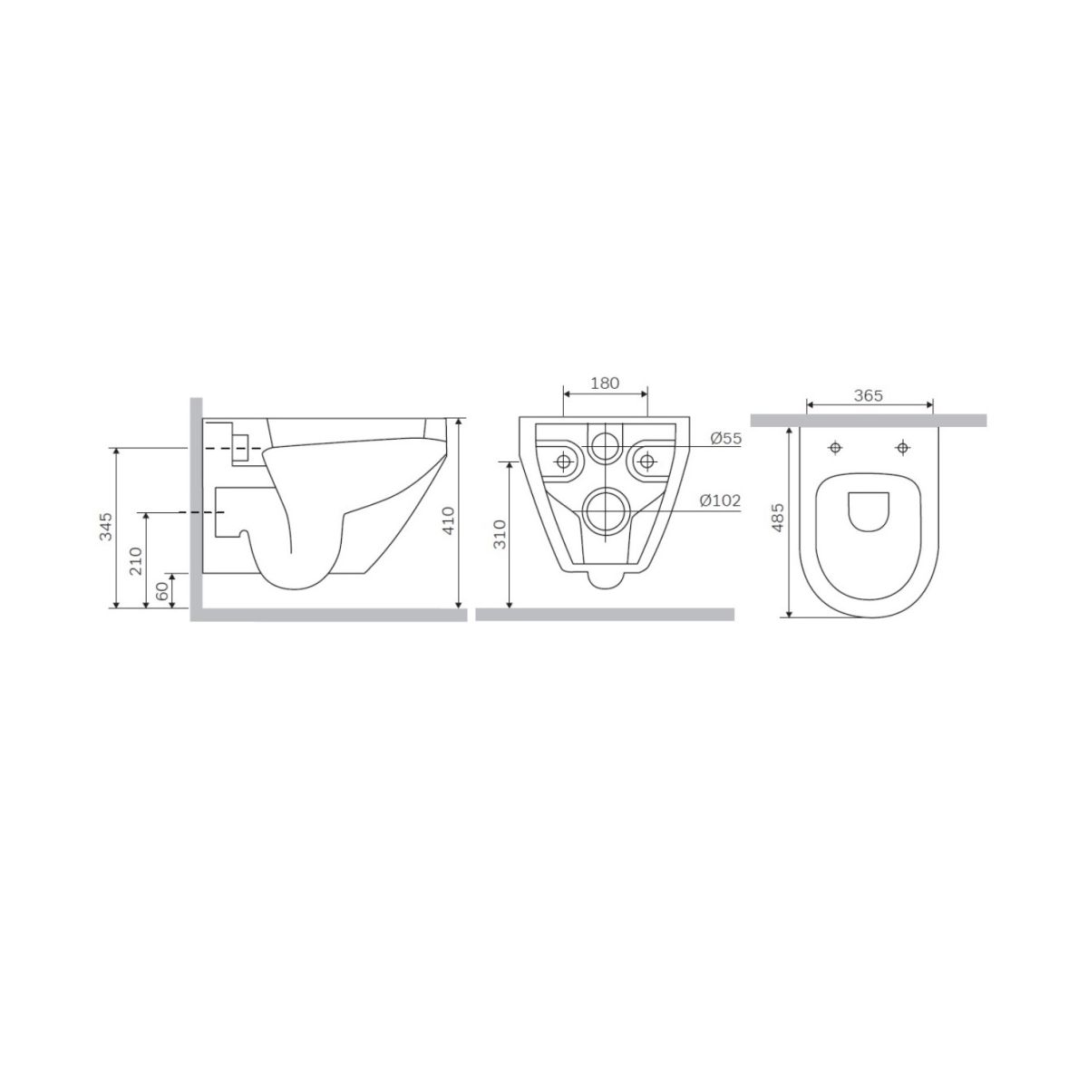 Унитаз подвесной AM.PM Spirit V2.0 C701700WH FlashClean без сиденья