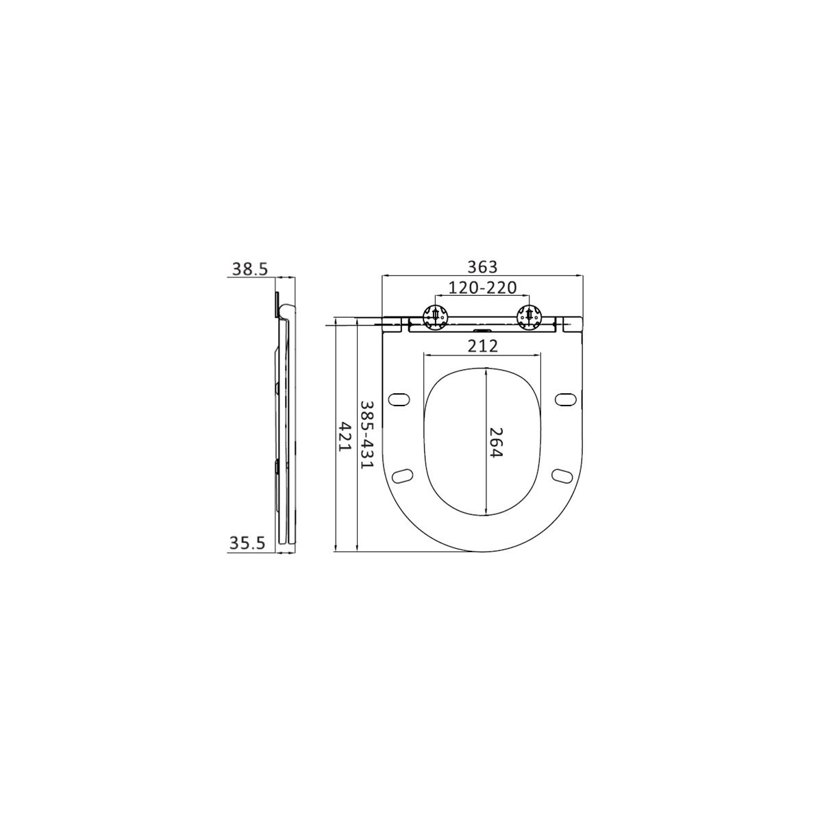 Сиденье для унитаза AM.PM Spirit V2.0 C707857WH Slim, микролифт
