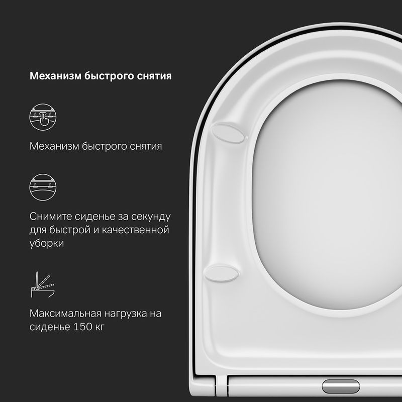 Сиденье для унитаза AM.PM Spirit V2.0 C707858WH c микролифтом, быстросъемное