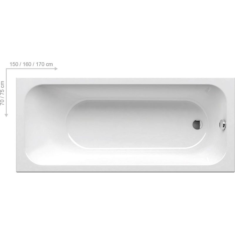 Акриловая ванна Ravak Chrome Slim C721300000 150х70 белая