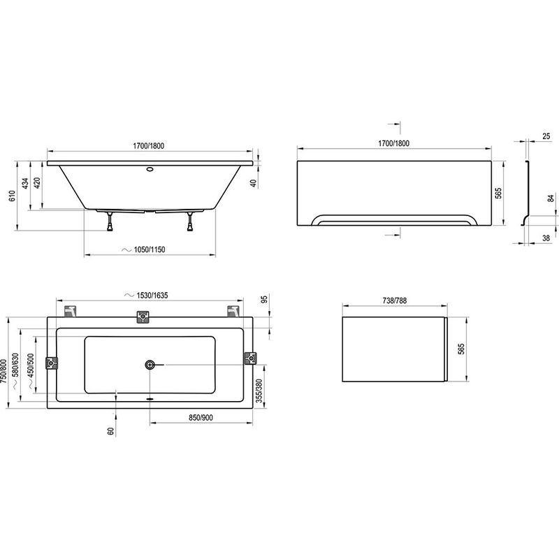 Акриловая ванна Ravak Formy 01 C881000000 180×80 белая