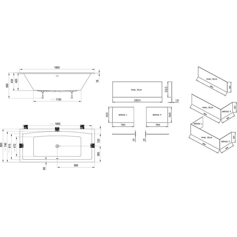 Акриловая ванна Ravak Formy 02 Slim C891300000 180×80 белая
