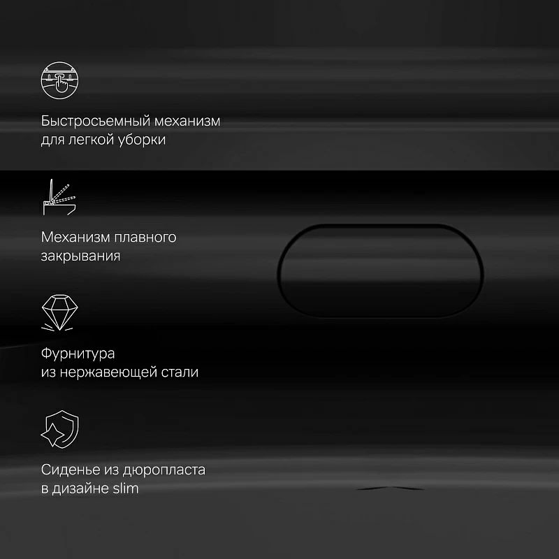Унитаз подвесной AM.PM Func C8F1700MBSC 49 см., черный мат.