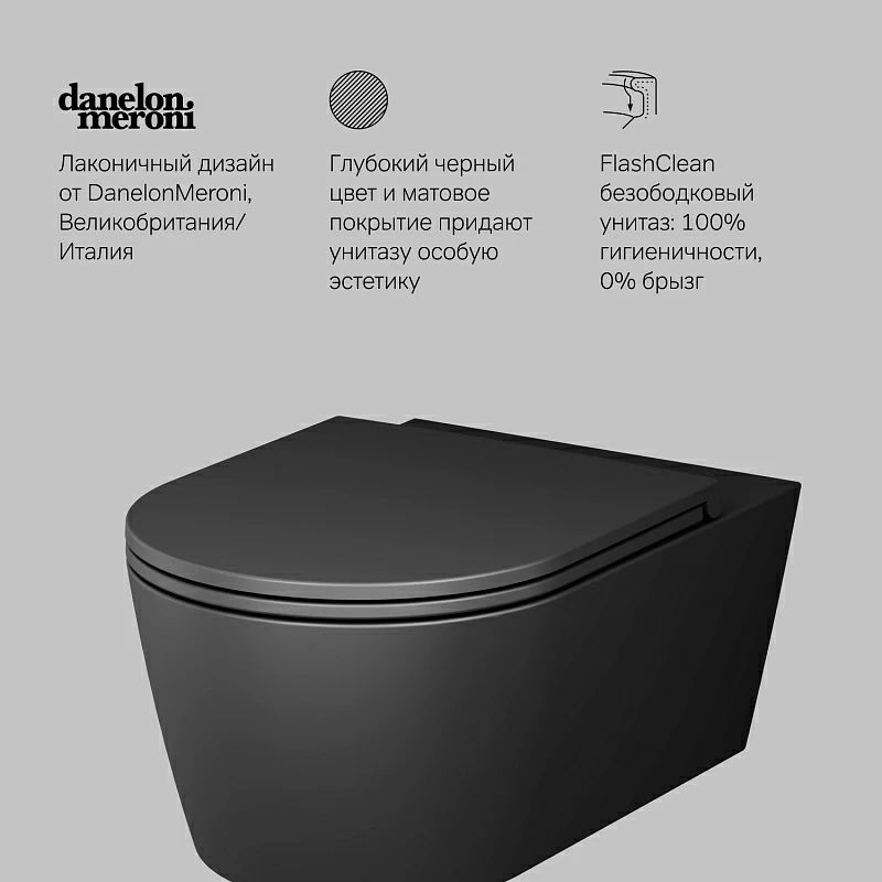 Унитаз подвесной AM.PM Func C8F1701MBSC 54 см., черный мат.
