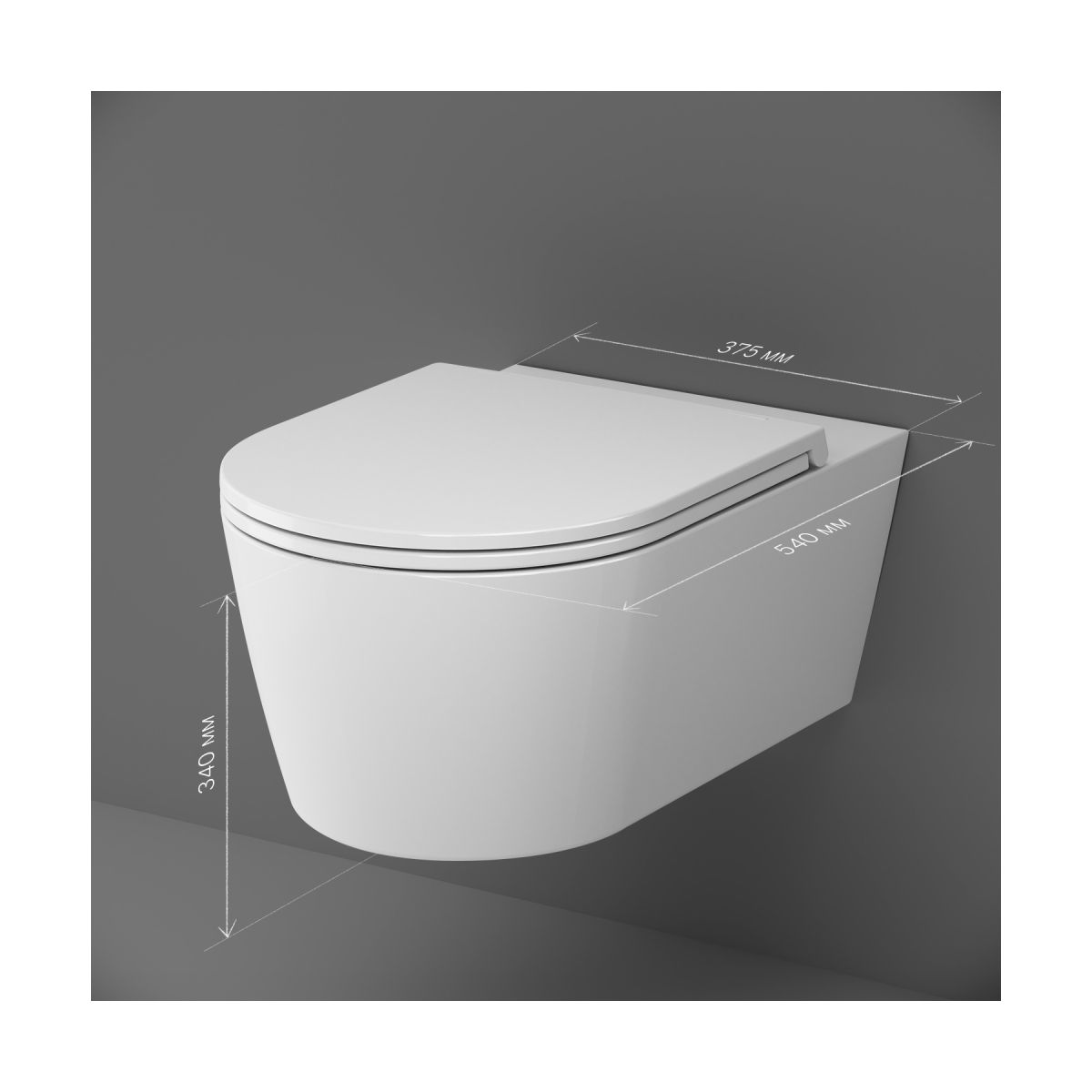 C8F1701SC Func подвесной унитаз 54 см FlashClean с сиденьем микролифт