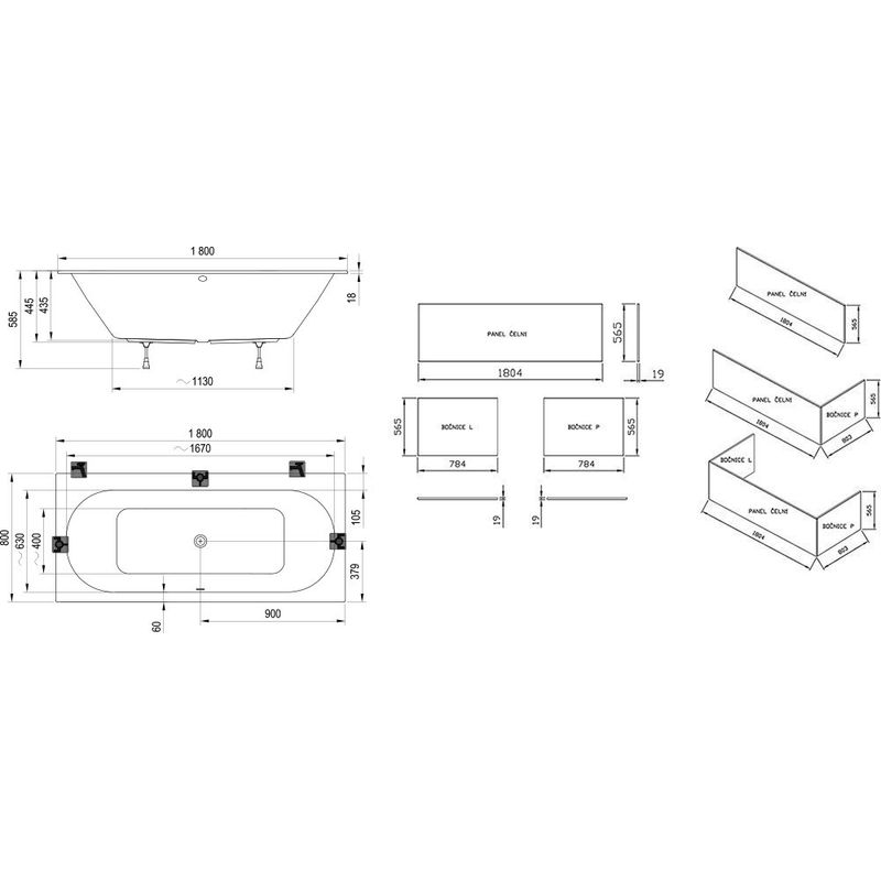 Акриловая ванна Ravak City Slim C921300000 180х80 белая