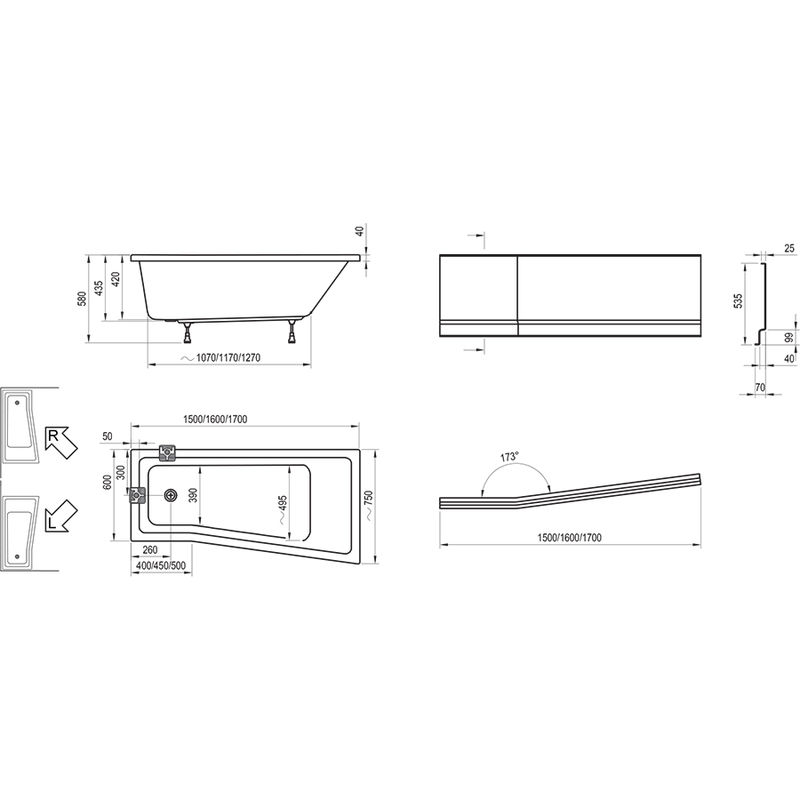 Акриловая ванна Ravak Be Happy II C981000000 150х75 L белая
