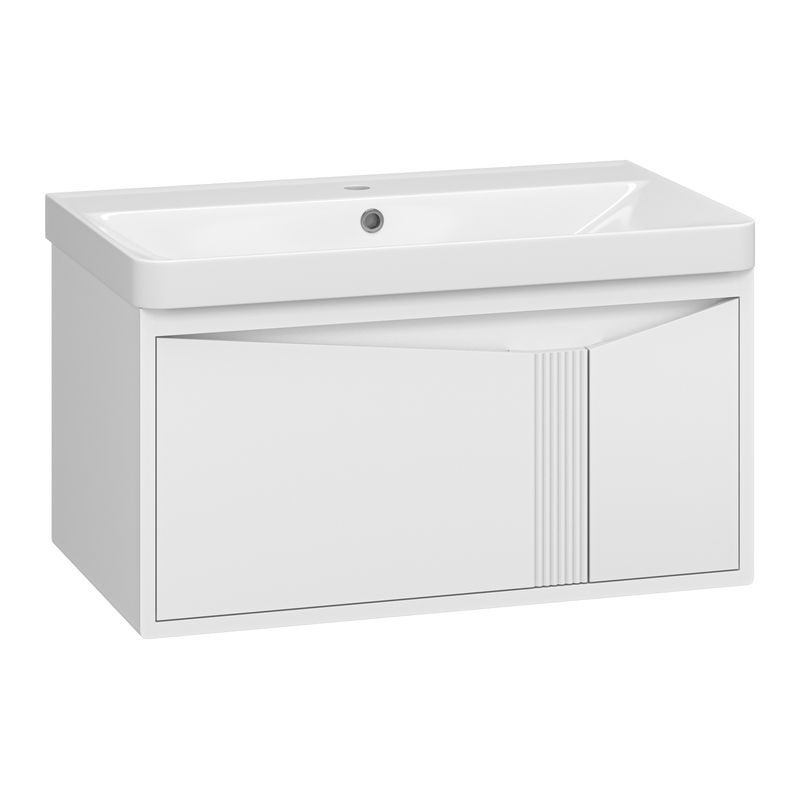 Тумба под раковину Brevita Cascade 80 подвесная / CAS-09080-011Я белая