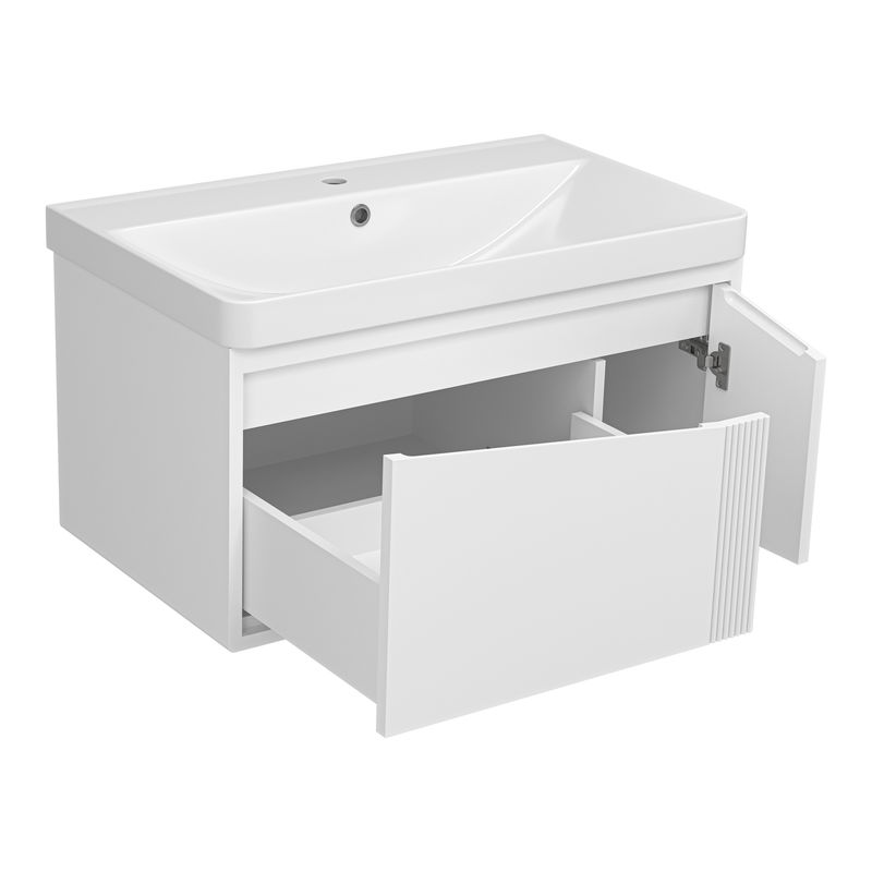 Тумба под раковину Brevita Cascade 80 подвесная / CAS-09080-011Я белая