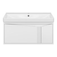 Тумба под раковину Brevita Cascade 90 подвесная / CAS-09090-011Я белая — 3