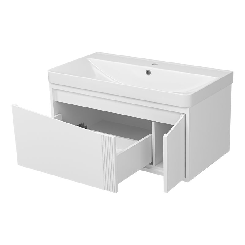 Тумба под раковину Brevita Cascade 90 подвесная / CAS-09090-011Я белая