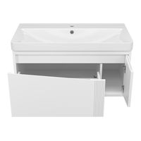 Тумба под раковину Brevita Cascade 90 подвесная / CAS-09090-011Я белая — 4