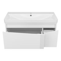 Тумба под раковину Brevita Cascade 100 подвесная с 2 ящ. /CAS-09100-011Я белая матовая эмаль — 3