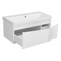 Тумба под раковину Brevita Cascade 100 подвесная с 2 ящ. /CAS-09100-011Я белая матовая эмаль — 6