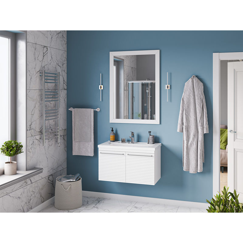 Тумба под раковину Brevita Catania 80 подвесная / CAT-01080-074П белая эмаль