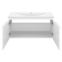 Тумба под раковину Brevita Catania 100 подвесная / CAT-01100-074П белая эмаль — 5