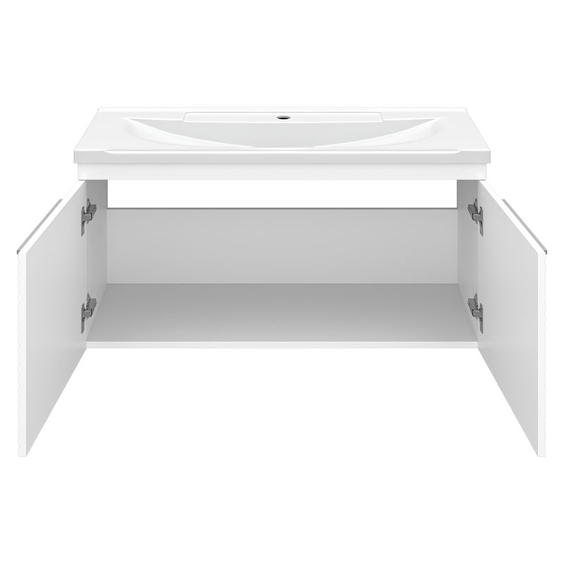 Тумба под раковину Brevita Catania 100 подвесная / CAT-01100-074П белая эмаль