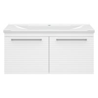 Тумба под раковину Brevita Catania 100 подвесная / CAT-01100-074П белая эмаль — 2