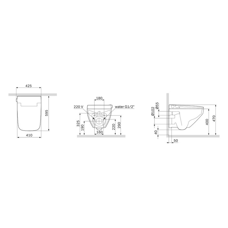 Умный унитаз подвесной AM.PM Inspire V2.0 CCC50A1700SC с интегрированным электронным биде