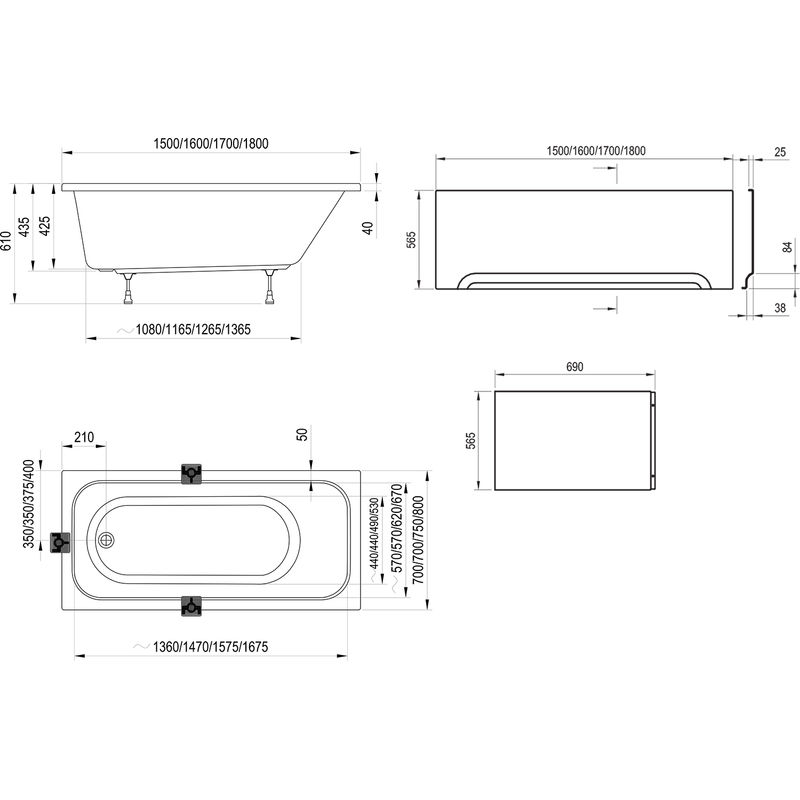 Акриловая ванна Ravak Chrome CE21000000 180×80 белая
