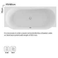 Акриловая ванна Ravak Arc CE41000000 170x75 белая — 6