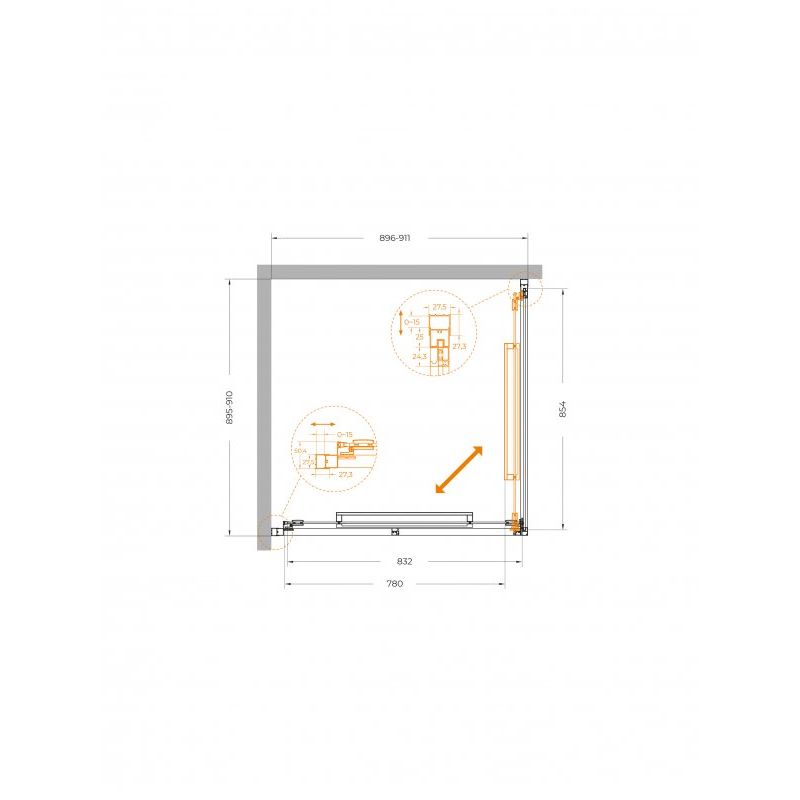 Душевой уголок CEZARES LUX-A-FS-1-90-C-GM