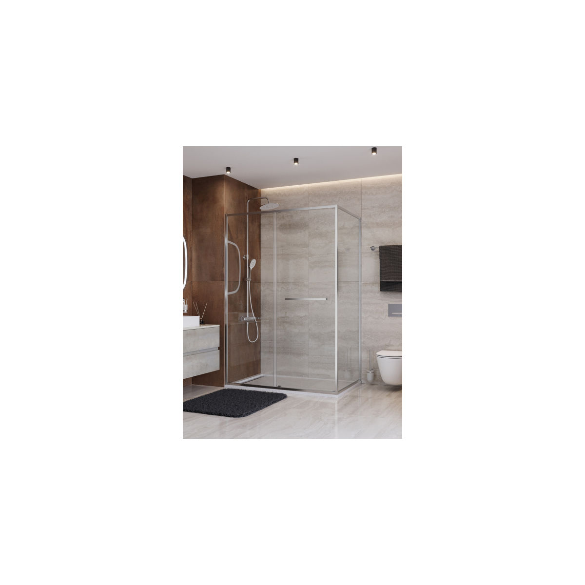 Душевой уголок CEZARES LUX-AH-FS-11-140/100-C-CR