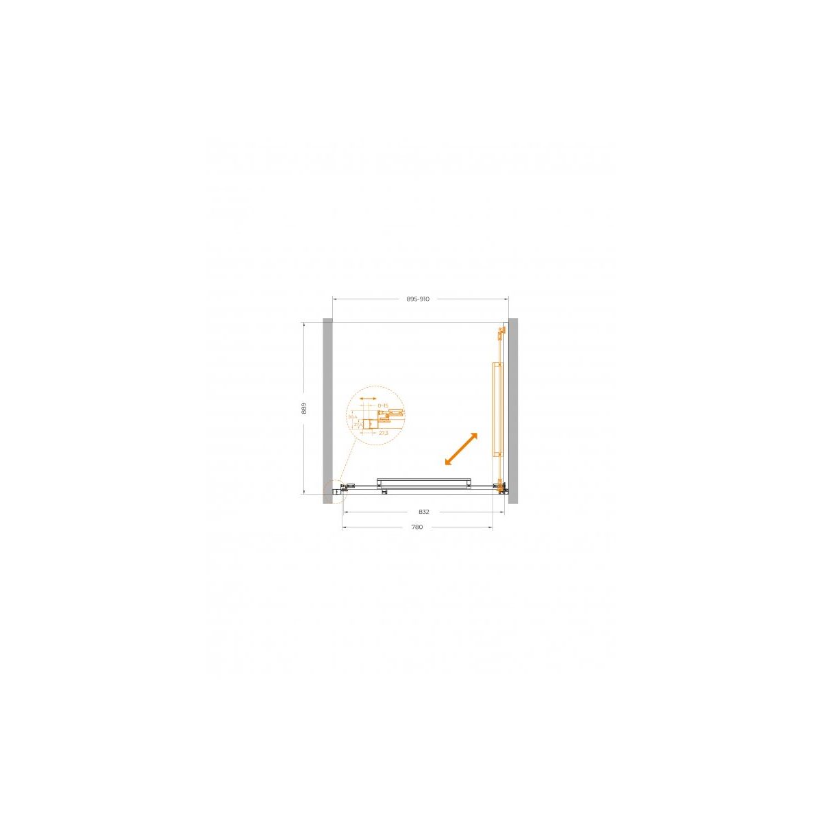 Душевая дверь CEZARES LUX-B-FS-1-90-C-GM
