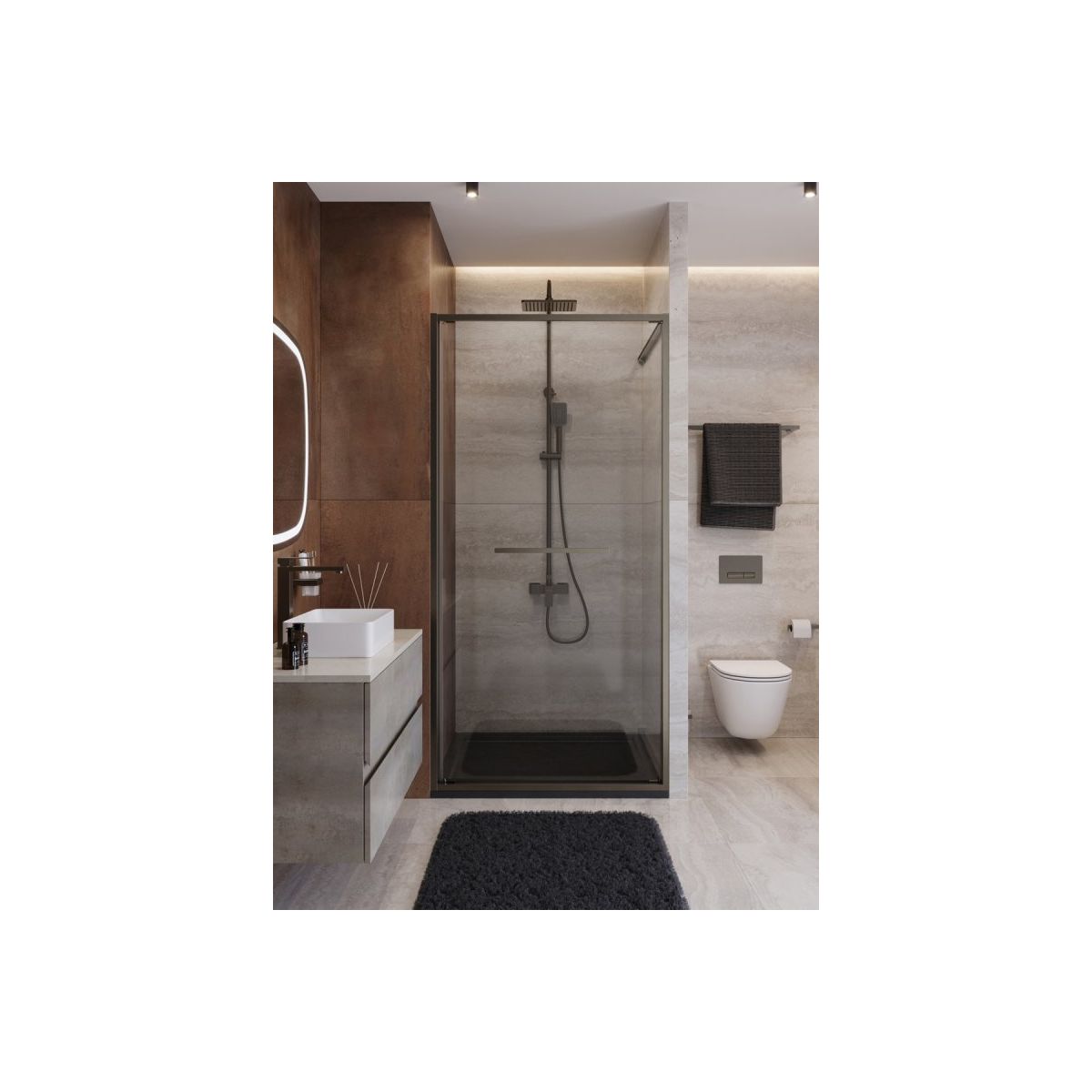 Душевая дверь CEZARES LUX-B-FS-1-90-C-GM