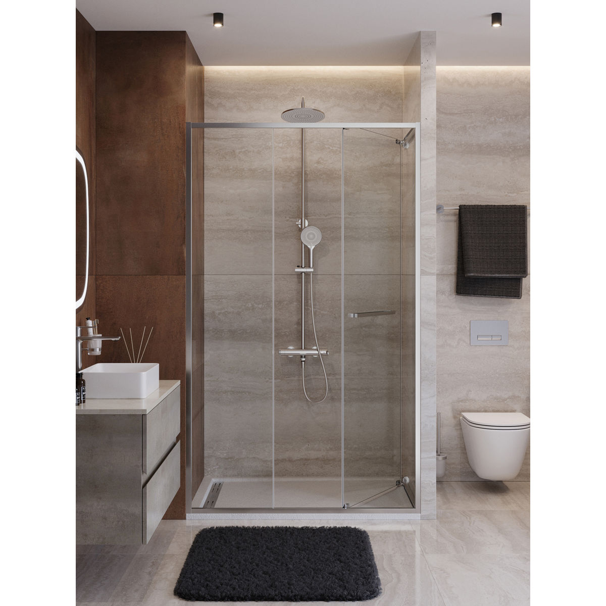Душевая дверь CEZARES LUX-B-FS-11-120-C-CR