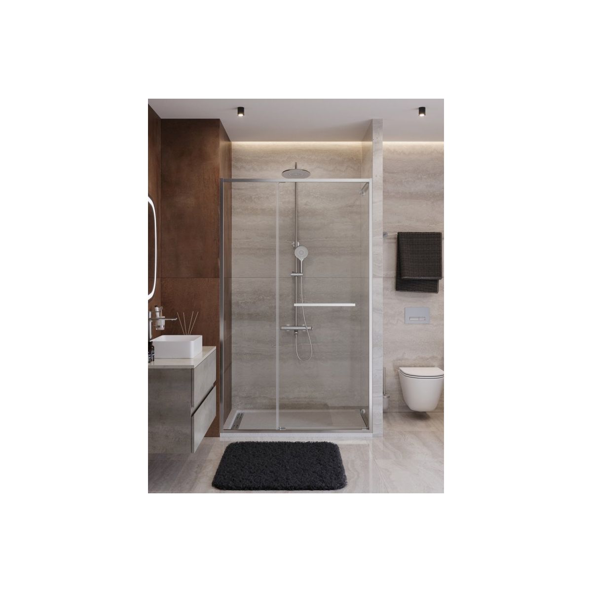 Душевая дверь CEZARES LUX-B-FS-11-130-C-CR