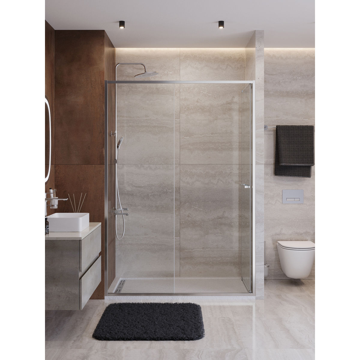 Душевая дверь CEZARES LUX-B-FS-11-140-C-CR