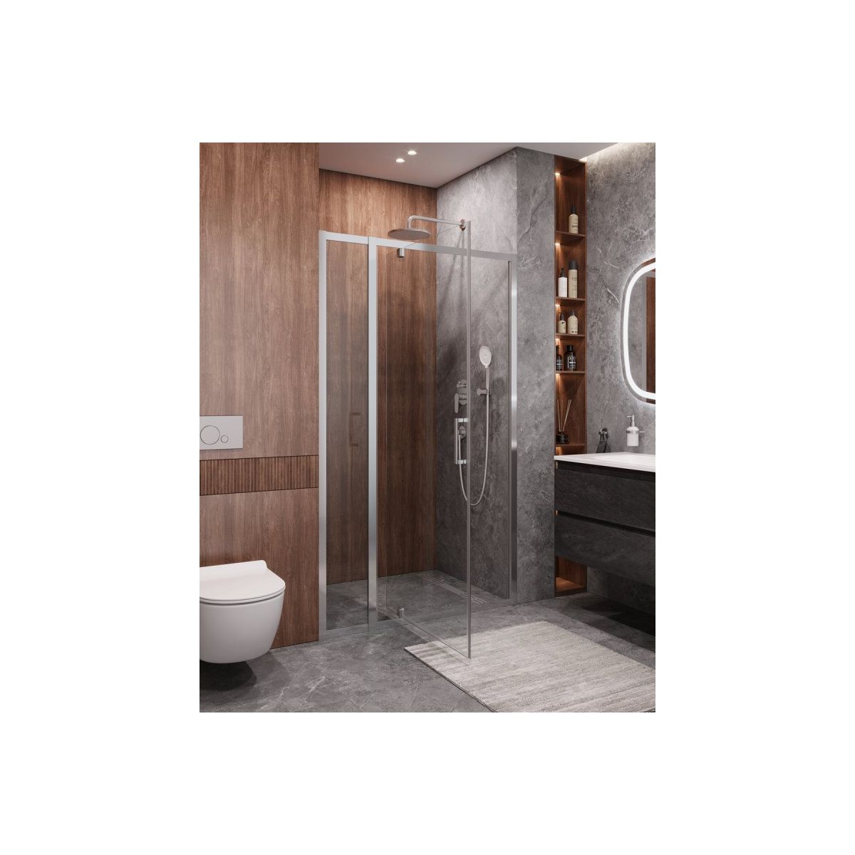 Душевая дверь CEZARES MOLVENO-BA-11-90+30-C-Cr-IV