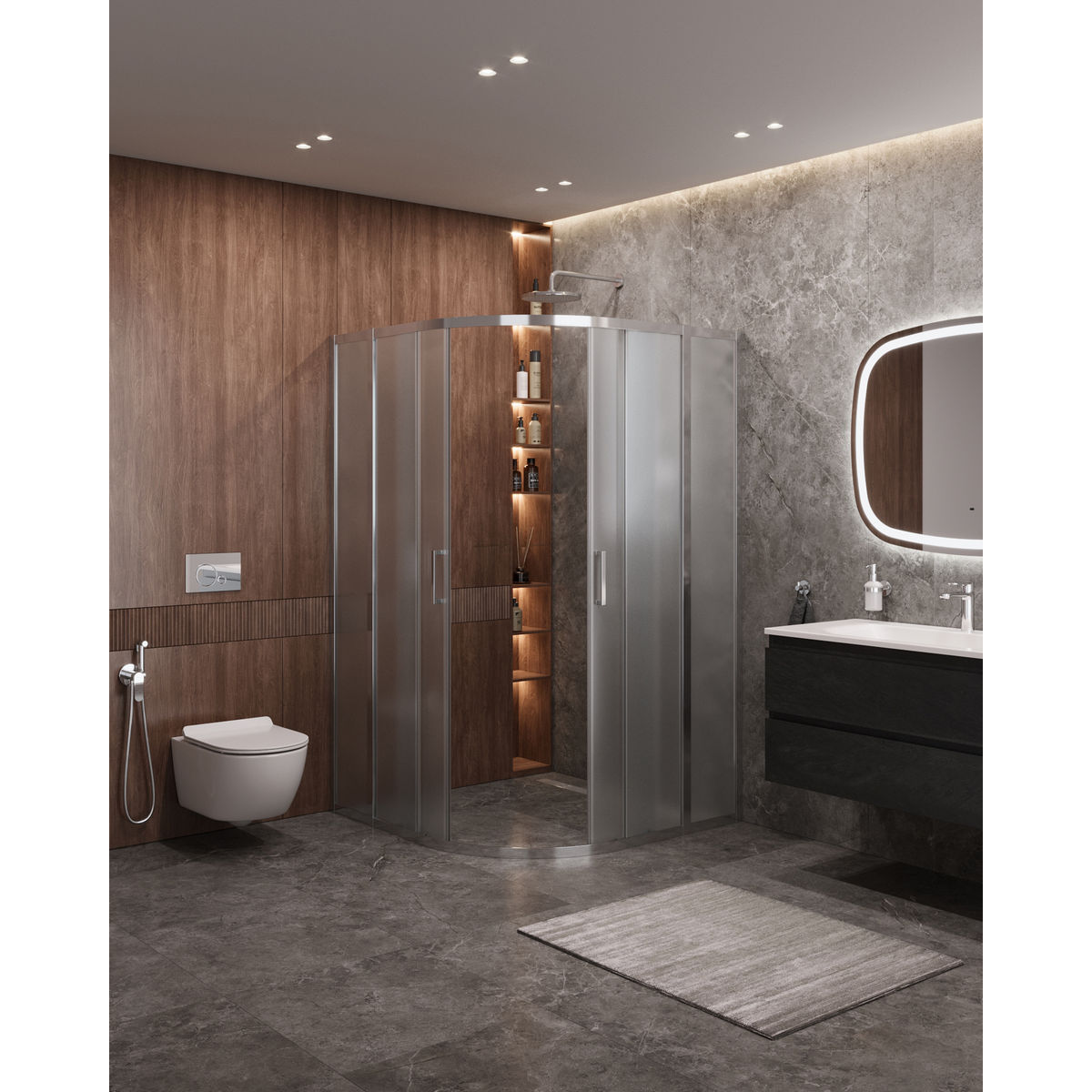 Душевой уголок CEZARES MOLVENO-R-22-100+30-P-Cr