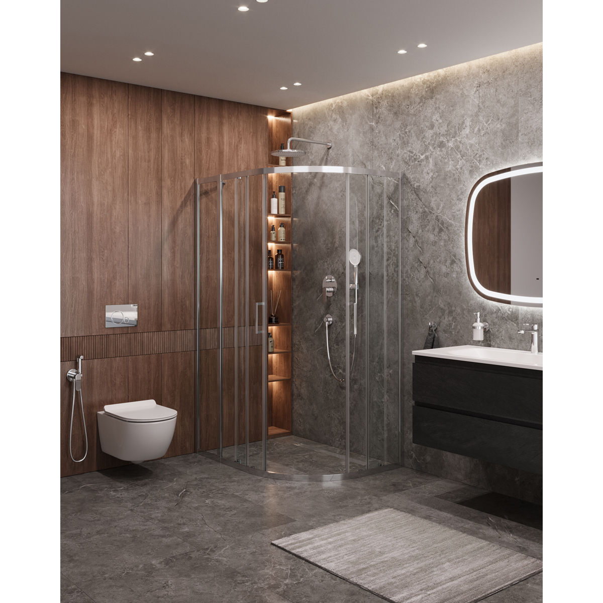 Душевой уголок CEZARES MOLVENO-RH-2-110/90-C-Cr-IV