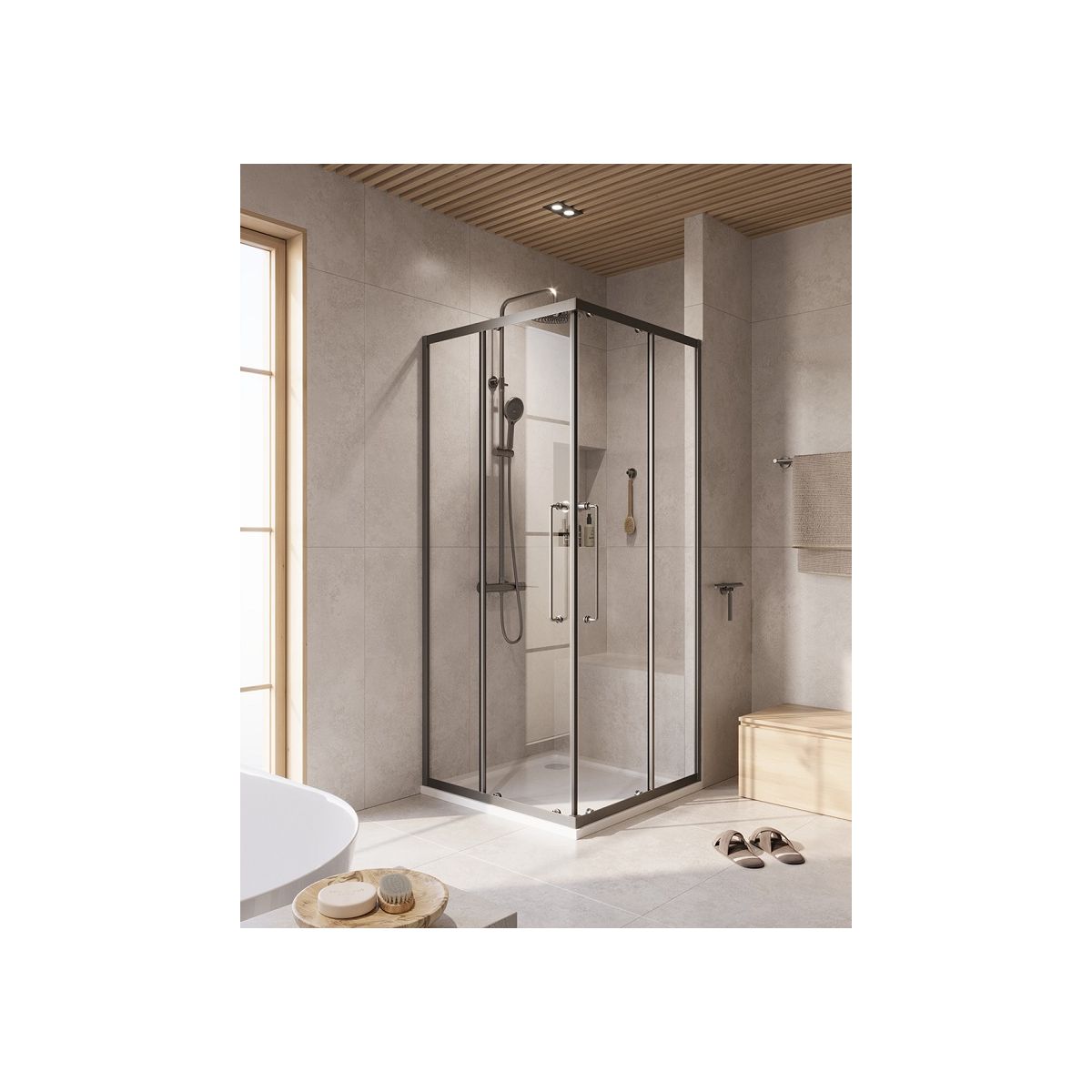 Душевой уголок CEZARES RELAX-304-A-2-90-C-GM