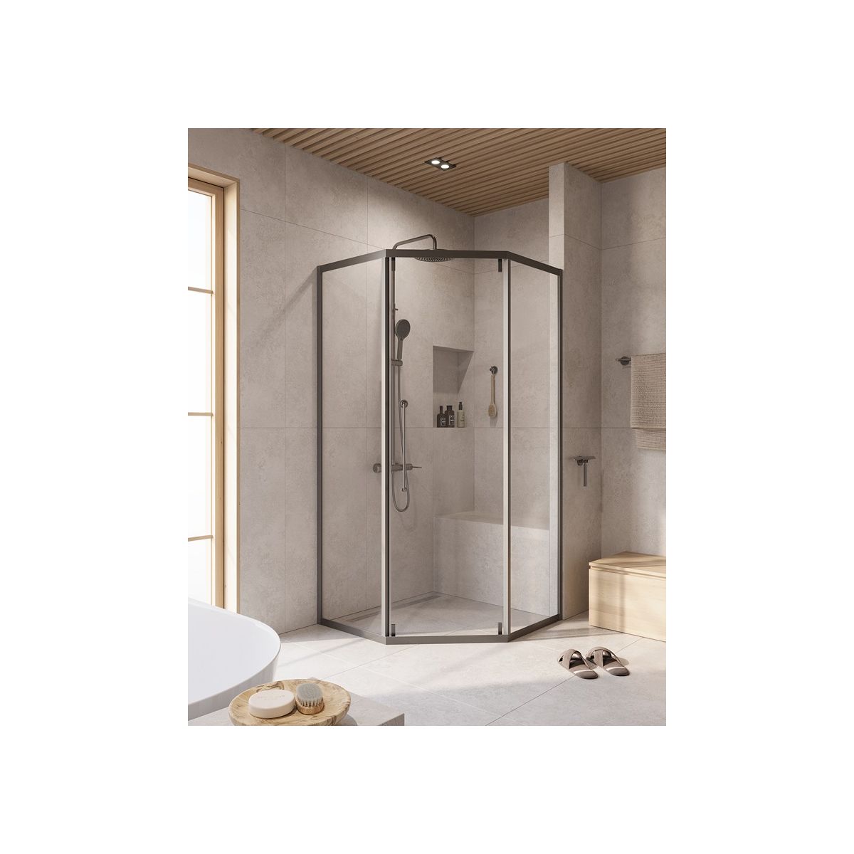 Душевой уголок CEZARES RELAX-304-P-1-100-C-GM