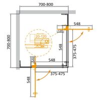 Душевой уголок CEZARES SLIDER-A-2-70/80-BR-GM — 3