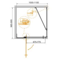 Душевой уголок CEZARES SLIDER-AH-1-100-100/110-C-Cr — 6