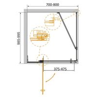 Душевой уголок CEZARES SLIDER-AH-1-100-70/80-BR-GM — 3