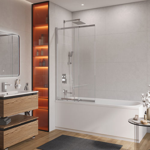 Шторка на ванну CEZARES SLIDER-VF-11-100/150-C-Cr
