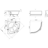 Акриловая ванна Ravak Gentiana CF01000000 140×140 белая — 4