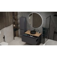 Тумба под раковину Jorno Cossety 100 подвесная / Coss.01.100/P/A-DZ/JR антрацит/дуб крафт золотой — 8