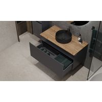 Тумба под раковину Jorno Cossety 100 подвесная / Coss.01.100/P/A-DZ/JR антрацит/дуб крафт золотой — 6